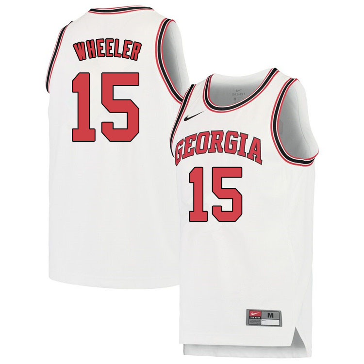 Men #15 Sahvir Wheeler Georgina Bulldogs College Basketball Jerseys Sale-White - Click Image to Close